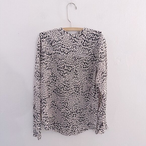 Rebecca Taylor Animal Print Long Sleeve Blouse Work Business Top Silk - Picture 4 of 6